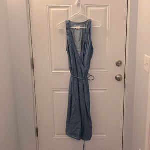 Denim wrap dress
